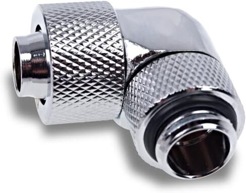 Alphacool Eiszapfen 13/10mm Compression Fitting, 90 Degree Rotary, Chrome, 4-Pack in Saudi Arabia