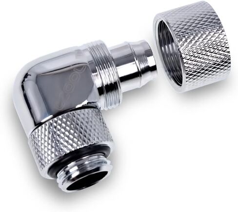 Alphacool Eiszapfen 13/10mm Compression Fitting, 90 Degree Rotary, Chrome, 4-Pack in Saudi Arabia