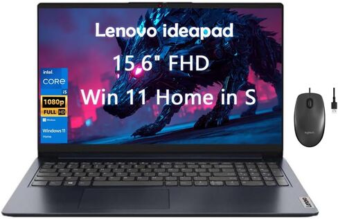Lenovo IdeaPad 15.6" FHD Laptop, Intel Core i5-1235U (10 Core up to 4.40 GHz), Intel Iris Xe Graphics, 16GB RAM, 512GB SSD, SD Card Reader,Bluetooth, WiFi 6, HDMI, Windows 11 Home in S, Abyss Blue in Kuwait