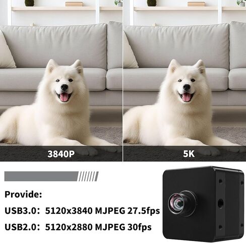 SVPRO USB3.0 Camera, 20MP USB Camera for Computer, High Resolution 5K Webcam with 95°(H) No Distortion Lens and Metal Case, AR2020 Ultra HD UVC Cam for Windows, Linux, MacOS, Android in Kuwait