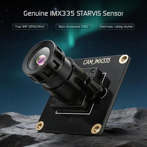 وحدة كاميرا 5 ميجابكسل لمستشعر Raspberry Pi الأصلي STARVIS IMX335، 2592x1944@30FPS، زاوية واسعة 99 درجة FOV، مرشح IR، MIPI CSI-2 لـ Pi 5/4B/3B+/Zero/CM4/CM5 in Kuwait