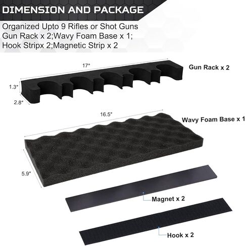 OCQOTAT Gun Rack for Gun Storage, Gun Safe Accessory for Shotguns, Gun Holder in Gun Cabinet, Shotgun Rest, Foam Material with Magnetic Strip and Hook Strip, Gifts for Hunters in Saudi Arabia