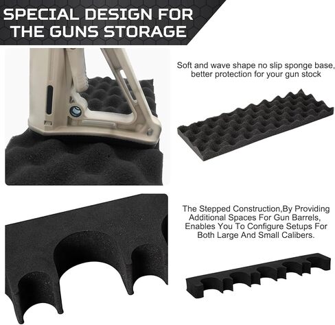 OCQOTAT Gun Rack for Gun Storage, Gun Safe Accessory for Shotguns, Gun Holder in Gun Cabinet, Shotgun Rest, Foam Material with Magnetic Strip and Hook Strip, Gifts for Hunters in Saudi Arabia