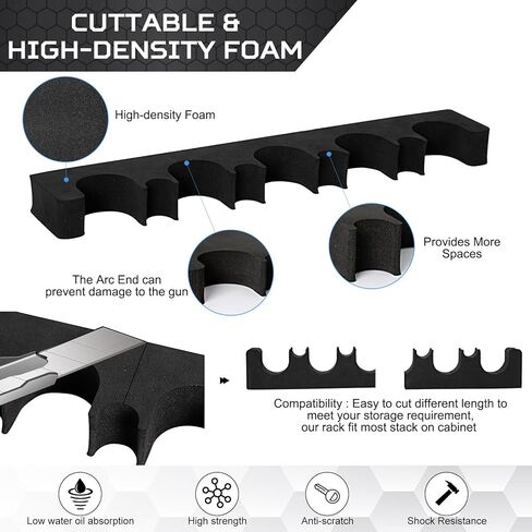 OCQOTAT Gun Rack for Gun Storage, Gun Safe Accessory for Shotguns, Gun Holder in Gun Cabinet, Shotgun Rest, Foam Material with Magnetic Strip and Hook Strip, Gifts for Hunters in Saudi Arabia
