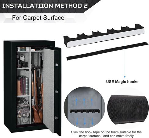 OCQOTAT Gun Rack for Gun Storage, Gun Safe Accessory for Shotguns, Gun Holder in Gun Cabinet, Shotgun Rest, Foam Material with Magnetic Strip and Hook Strip, Gifts for Hunters in Saudi Arabia