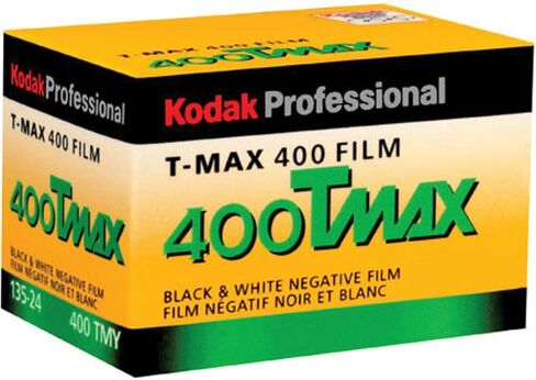فيلم Kodak T-Max 400 TMY 35 مم أسود وأبيض سلبي، ISO 400، 24 تعريض، 10 عبوات، حزمة مع حقيبة كاميرا Alpine 1 in Kuwait