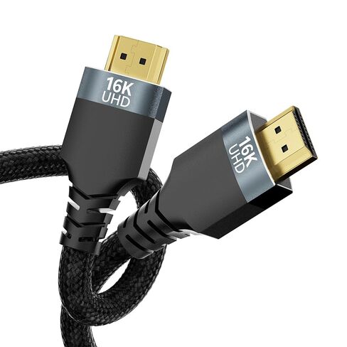 كابل HDMI 2.2 بسرعة 96 جيجابت في الثانية 3FT، 16K@60 هرتز، 8K@120 هرتز، 4K@240/480 هرتز، مطلي بالذهب فائق السرعة، يدعم HDR10+، eARC، DTS:X، HDCP 2.1، متوافق مع PS5، PS4، Xbox، كمبيوتر الألعاب، الشاشة، جهاز العرض in Kuwait