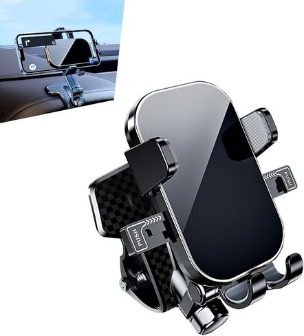 Car Dashboard Phone Holder, Clip-on Dash Cell Phone Holder Mount, 360 Degree Rotation Dashboard Smartphone Mount, Universal for 4 to 7.2 Inch Smartphones (Black) in Kuwait