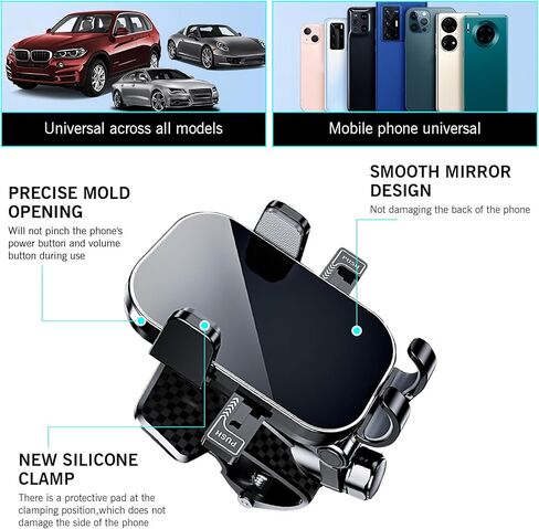 Car Dashboard Phone Holder, Clip-on Dash Cell Phone Holder Mount, 360 Degree Rotation Dashboard Smartphone Mount, Universal for 4 to 7.2 Inch Smartphones (Black) in Kuwait