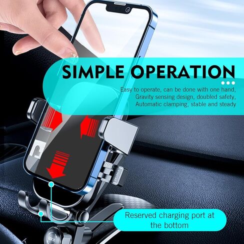 Car Dashboard Phone Holder, Clip-on Dash Cell Phone Holder Mount, 360 Degree Rotation Dashboard Smartphone Mount, Universal for 4 to 7.2 Inch Smartphones (Black) in Kuwait