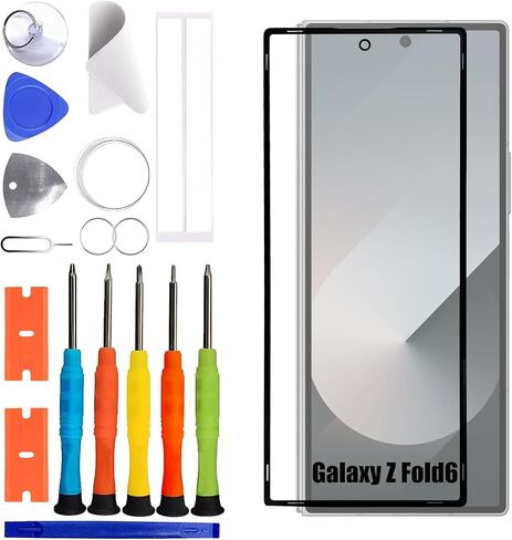 بديل جديد لمحول رقمي لشاشة اللمس متوافق مع Samsung Galaxy Z Fold6 [7.6 بوصة] SM-F956B، SM-F956B/DS مع مجموعة أدوات إصلاح متخصصة. (لا يوجد محول رقمي LCD) - مع لاصق OCA in Kuwait