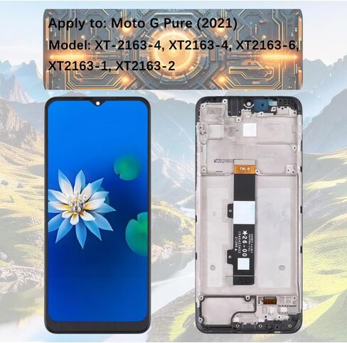 Display Screen for Moto G Pure (2021) XT2163-4 XT2163-6 XT2163-1 XT2163-2 LCD Screen Replacement Assembly Kit with Frame in Kuwait