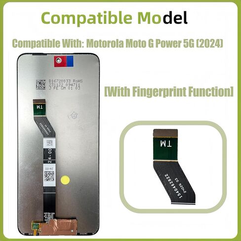 LCD Display [with Fingerprint Function] Compatible with Motorola Moto G Power 5G 2024 [6.7 inch] XT2415V Screen Touch Digitizer Assembly LCD Display with Repair kit in Kuwait