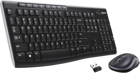 Logitech K270 Wireless Keyboard for Windows, 2.4 GHz Wireless, Full-Size, Number Pad, 8 Multimedia Keys, 2-Year Battery Life, Compatible with PC, Laptop, Black in Kuwait