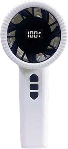 Intelligent Digital Handheld Small Fan, Outdoor Portable, 100 Speed Mini USB 1Pcs(White) in Kuwait
