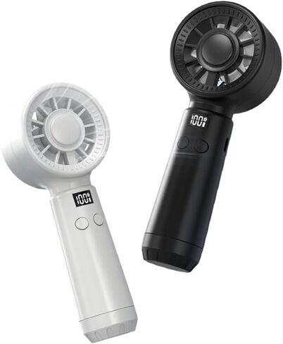 Handheld Digital Display Fan, Outdoor Portable Cooling, 100 Speed Mini USB Charging Turbo 1Pc(Black) in Saudi Arabia