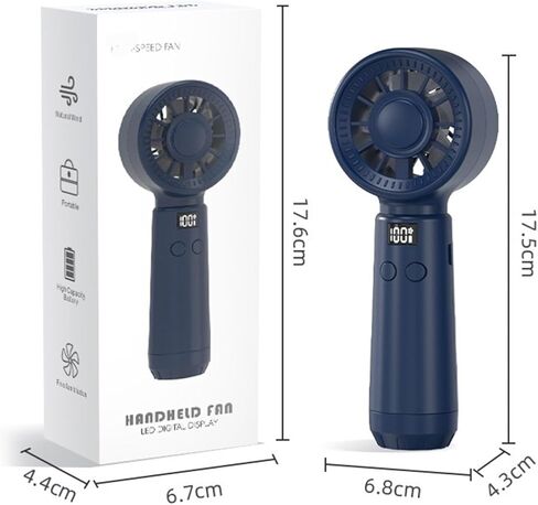 Handheld Digital Display Fan, Outdoor Portable Cooling, 100 Speed Mini USB Charging Turbo 1Pc(Black) in Saudi Arabia