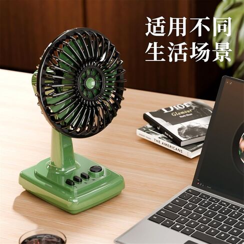 مروحة سطح مكتب معدنية صغيرة USB ريترو قابلة للشحن بثلاث سرعات عالية سبيكة سطح المكتب 1 قطعة (أزرق) in Kuwait