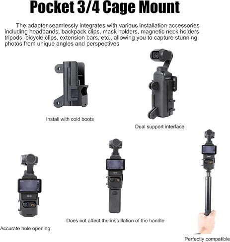 حامل سيارة PellKing بـ 5 أكواب شفط لـ DJI Osmo Pocket 4 3، لقطات جوية على ارتفاعات منخفضة، جهاز إطلاق النار على السيارة متوافق مع GoPro 13 12 11 10، GoPro MAX 2، DJI OSMO Action Cameras in Kuwait