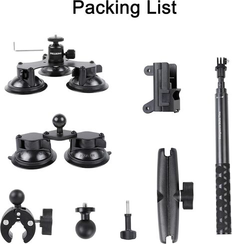 حامل سيارة PellKing بـ 5 أكواب شفط لـ DJI Osmo Pocket 4 3، لقطات جوية على ارتفاعات منخفضة، جهاز إطلاق النار على السيارة متوافق مع GoPro 13 12 11 10، GoPro MAX 2، DJI OSMO Action Cameras in Kuwait