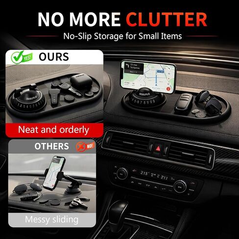 Multifunctional Car Anti-Slip Mat Dash Phone Holder New Accessories Dashboard Mat Non Slip Cover Driver Essentials Support Stand All in One Car Organizer Pad Dash Board Sticky Pad (Black & Gray) in Kuwait