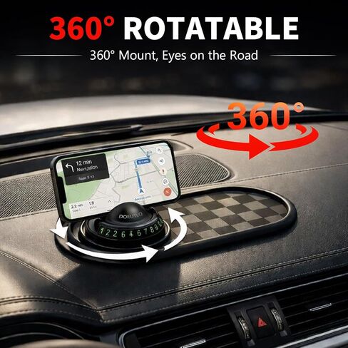 Multifunctional Car Anti-Slip Mat Dash Phone Holder New Accessories Dashboard Mat Non Slip Cover Driver Essentials Support Stand All in One Car Organizer Pad Dash Board Sticky Pad (Black & Gray) in Kuwait