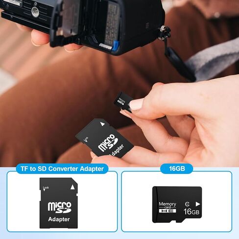 Micro SD Card 16GB SDHC C10 U1, 2 Pack Class 10 High Speed Memory Card with SD Adapter for Camera, Dash Cam, GPS, MP3 Player, Phone1 in Kuwait