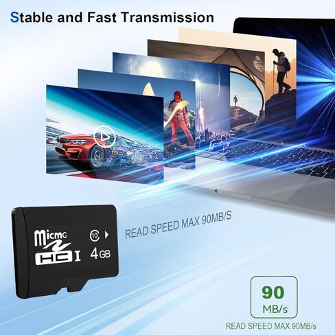 Micro Memory Card,TF Card Micro SD Memory Card,Class 10/UHS-I/A1 TransFlash Card,90MB/s Read Speed,4K UHD&5K Video Support,TF Card for Smartphone,Drone,Security Camera,PC,DSLR Camera,4G Capacities in Kuwait