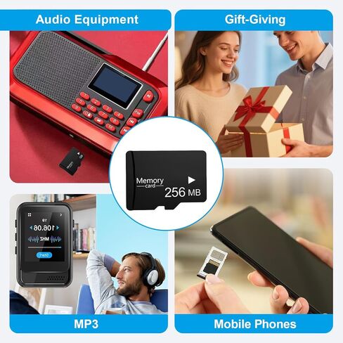 بطاقة Micro SD سعة 256 ميجابايت (0.25 جيجابايت) عبوتان مع محول SD، بطاقة ذاكرة ذات سعة صغيرة للملفات الصغيرة فقط - غير مناسبة للكاميرا أو الهاتف1 in Kuwait
