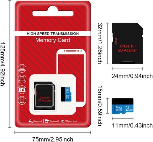 128GB High Speed Memory Card, Universal Micro SD Card for Dash Cam, Surveillance Camera and Smart Electronic Devices Storage, B in Kuwait