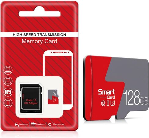 بطاقة ذاكرة عالية السرعة سعة 128 جيجابايت، بطاقة Micro SD عالمية لكاميرا داش كام وكاميرا المراقبة وتخزين الأجهزة الإلكترونية الذكية، E in Kuwait