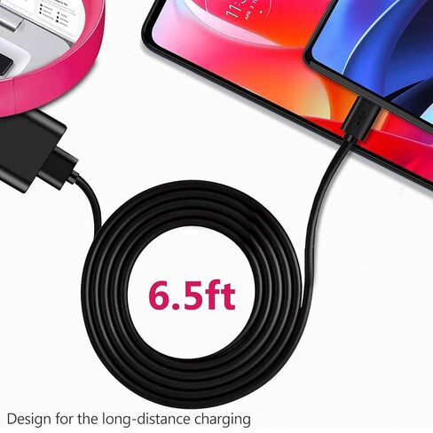 شاحن سريع 18 وات مناسب لـ T-Mobile REVVL 6 PRO 5G/REVVL V+ 4 4+ 2 Plus 4 Plus 5G/Revvlry+، Samsung Galaxy A32 A42 A52 5G A12 A13 S10 S10+ S10e S9 S9+ USB Type-C سلك كابل شحن USB-C للهاتف (6.6أقدام) in Kuwait