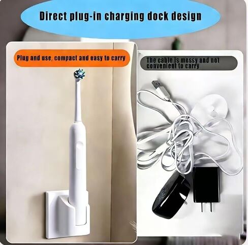 Wall Charger for Oral-B Braun Electric Toothbrush,Toothbrush Outlet Charger for Oral-B/Braun Most Models（Excluding iO 7/8/9/10 and Pulsonic Series） White in Kuwait