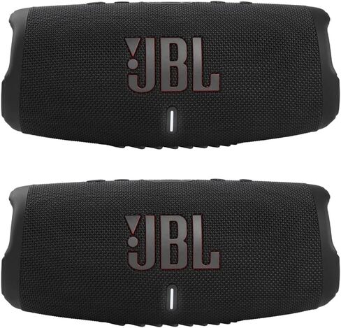 JBL Charge 5 Portable Waterproof Bluetooth Speaker with Powerbank - Pair (Black/Black) in Kuwait