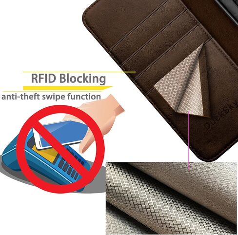 DuckSky Compatible with Samsung Galaxy S26 Genuine Leather Wallet case【RFID Blocking】【4 Credit Card Holder】【Real Leather】 Flip Phone case Cover Women Men for Samsung S26 case Brown in Saudi Arabia