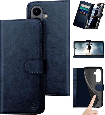 DuckSky Compatible with Samsung Galaxy S26 Genuine Leather Wallet case【RFID Blocking】【4 Credit Card Holder】【Real Leather】 Flip Phone case Cover Women Men for Samsung S26 case Brown in Saudi Arabia