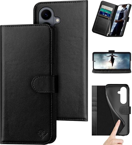DuckSky Compatible with Samsung Galaxy S26 Genuine Leather Wallet case【RFID Blocking】【4 Credit Card Holder】【Real Leather】 Flip Phone case Cover Women Men for Samsung S26 case Brown in Saudi Arabia