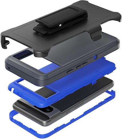Compatible with Google Pixel 8 Pro Case, with Belt Clip Holster Heavy Duty Rugged Shockproof Full Body Protection Kickstand Phone case for Google Pixel 8 Pro 6.7-inch 2023 (Google Pixel 8 Pro, Blue) in Kuwait