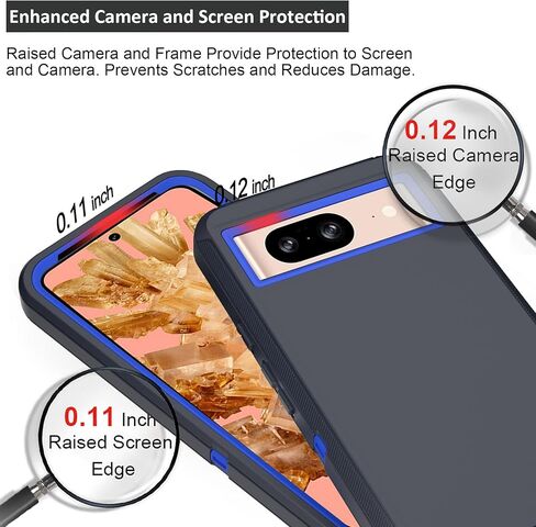 Compatible with Google Pixel 8 Pro Case, with Belt Clip Holster Heavy Duty Rugged Shockproof Full Body Protection Kickstand Phone case for Google Pixel 8 Pro 6.7-inch 2023 (Google Pixel 8 Pro, Blue) in Kuwait