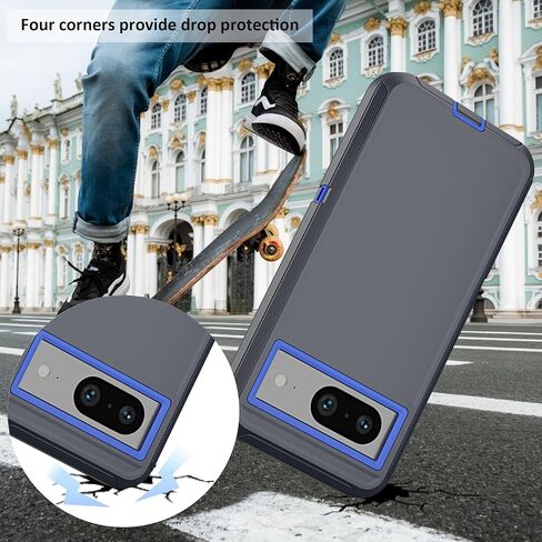 Compatible with Google Pixel 8 Pro Case, with Belt Clip Holster Heavy Duty Rugged Shockproof Full Body Protection Kickstand Phone case for Google Pixel 8 Pro 6.7-inch 2023 (Google Pixel 8 Pro, Blue) in Kuwait