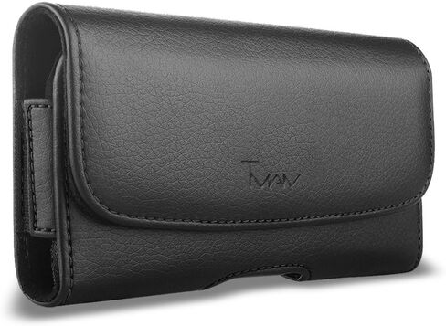 لـ LG X Charge Case، وLG X Charge Leather Pouch؛ حافظة جلدية TMAN® مع إغلاق مغناطيسي مع مشبك حزام وحلقات حزام للكريكيت LG X Charge M327 مع حافظة Otterbox in Kuwait