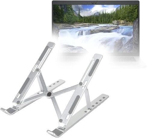 BoxWave Stand and Mount Compatible with Dell Latitude 5420 - Compact QuickSwitch Stand, Portable Multi Angle Viewing Foldable Riser - Metallic Silver in Kuwait
