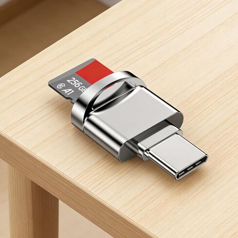 USB-C Card Reader USB 2.0 Adapter, Compact Metal Type C to Micro SD SDXC TF, for Phone Tablet Laptop, Silvery in Kuwait