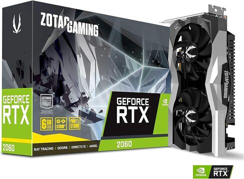 ZOTAC Gaming GeForce RTX 2060 Twin Fan 6GB GDDR6 192-bit Gaming Graphics Card, Super Compact, IceStorm 2.0, ZT-T20600F-10M (Renewed) in Kuwait