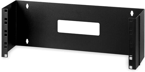 StarTech.com 2U Hinged Wall Mount Patch Panel Bracket - 6 inch Deep - 19" Patch Panel Swing Rack for Shallow Network Equipment- 22lbs (WALLMOUNTH2), Black | Rear-access hinged design, Holds slim 19in shallow network equipment, Holes 16in apart for wall st in Kuwait