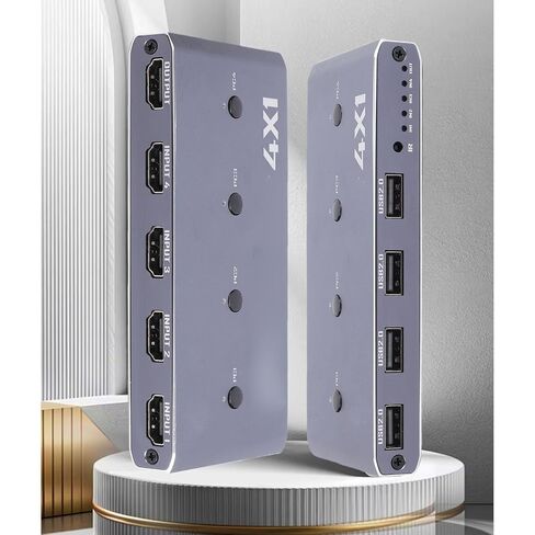 Bewinner 4K 60Hz HDMI KVM with USB 2.0 for 4 Computers, 4 Port Switcher Share One Monitor & USB Devices, Support CEC VRR ALLM, Aluminum Housing in Kuwait