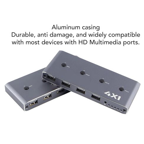 Bewinner 4K 60Hz HDMI KVM with USB 2.0 for 4 Computers, 4 Port Switcher Share One Monitor & USB Devices, Support CEC VRR ALLM, Aluminum Housing in Kuwait