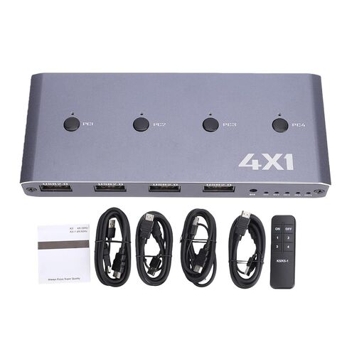 Bewinner 4K 60Hz HDMI KVM with USB 2.0 for 4 Computers, 4 Port Switcher Share One Monitor & USB Devices, Support CEC VRR ALLM, Aluminum Housing in Kuwait