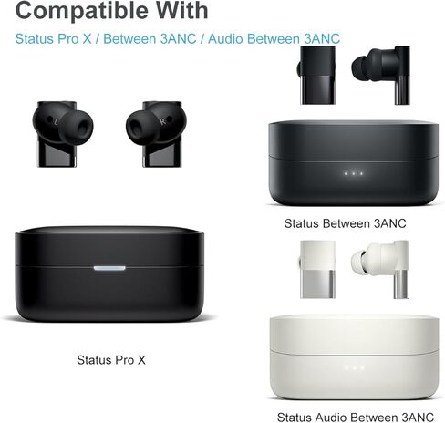 أطراف أذن إسفنجية بديلة من Klowcok لـ Status Pro X/بين 3ANC / الصوت بين سماعات الأذن Pro، 3 أزواج (S/M/L) (أسود) in Kuwait