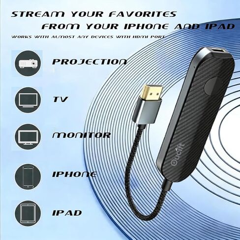 مستقبل إرسال محول عرض HDMI لاسلكي لجهاز تدفق Flix Stick 4k 1080p محول بلوتوث لشاشة iOS iPhone iPad TV WiFi محول موسع محول التلفزيون الذكي in Kuwait